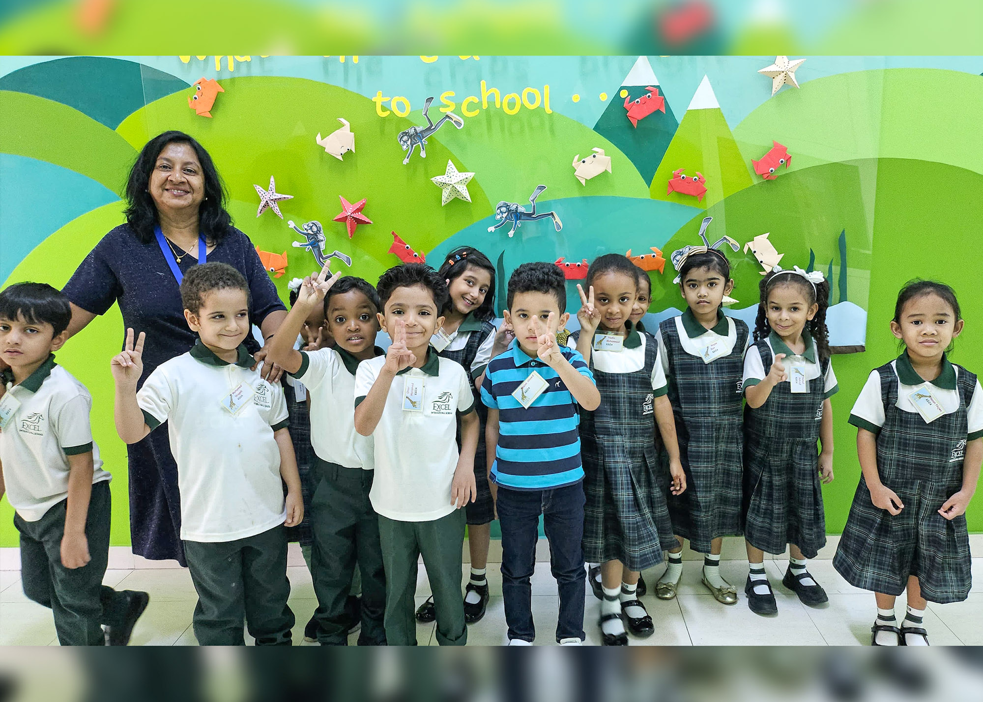 Excel International School Kindergarten Students first day of school.